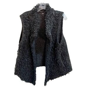 Mossimo Shag Loop Shaggy Fuzzy Wool  Blend Vest SZ L